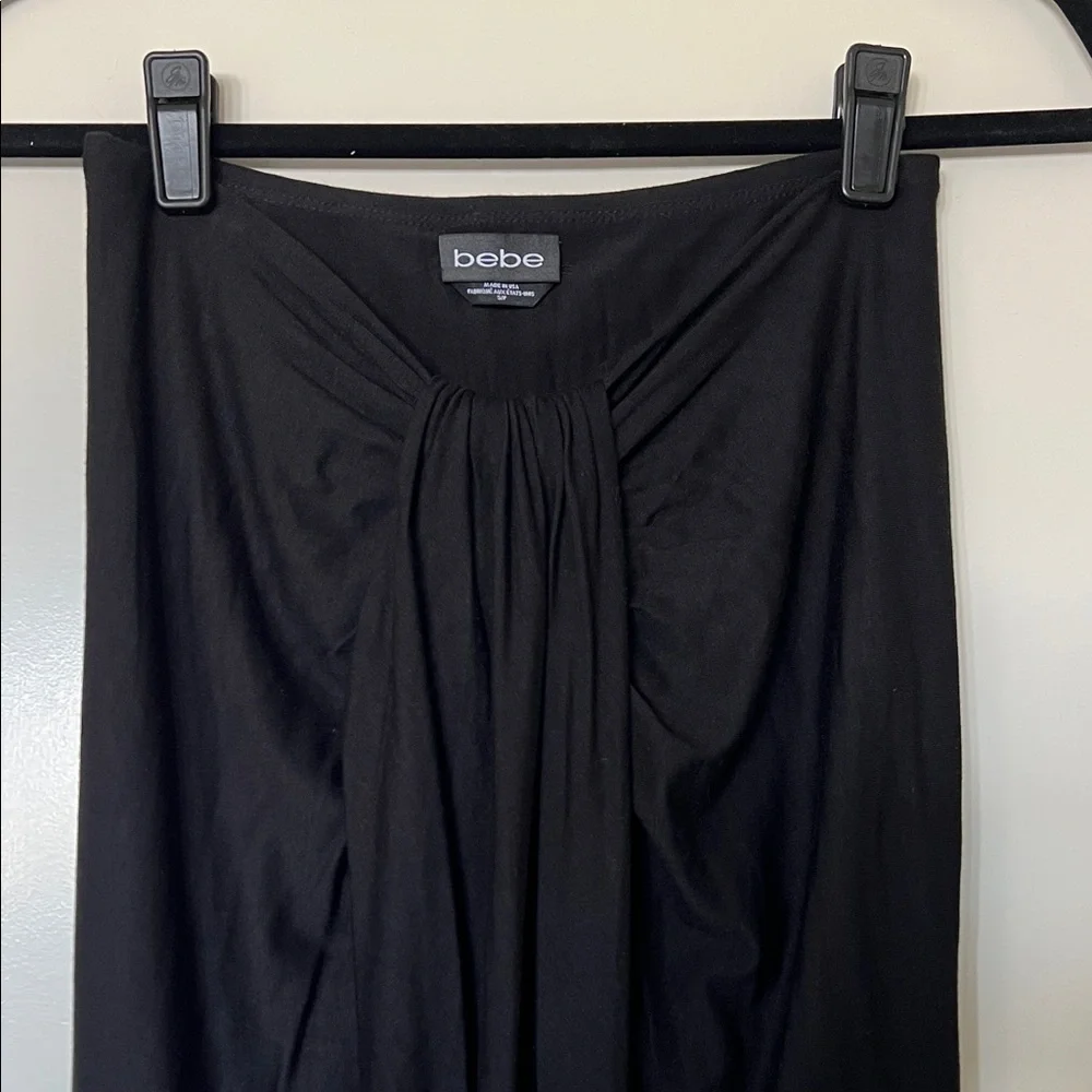 Bebe Draped Black Maxi Skirt - Picture 4 of 5